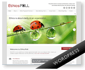 Custom WordPress site developed for EthicsPoll